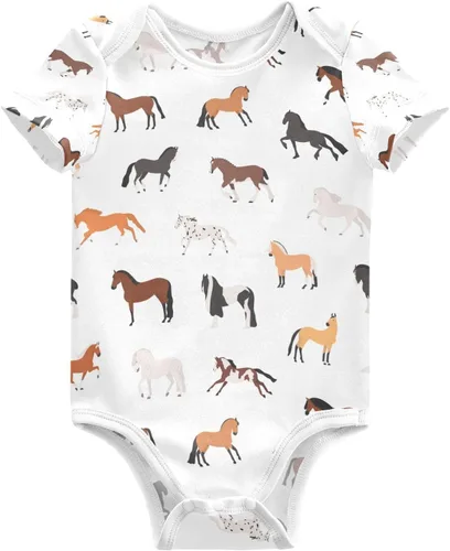 Vista 27 de vvfelixl Body para bebé niña Llama Alpaca Cactus Manga Corta Algodón Ropa de Bebé Para Niñas 0-24 Meses Negro Multi10