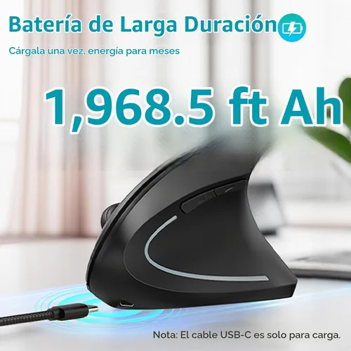 Vista 3 de Lekvey Ergonomic Mouse, Rechargeable Vertical Wireless Mouse, Comfort Grip