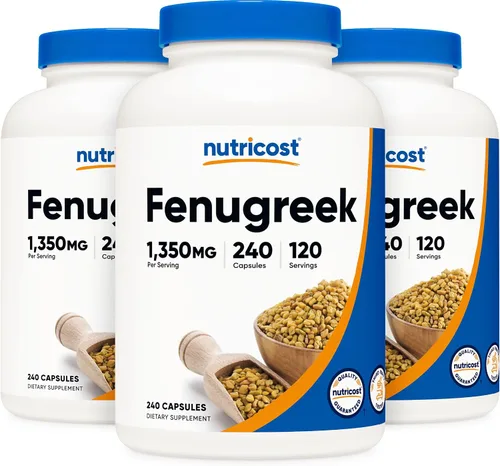 Vista 7 de Semillas Nutricost Fenugreek 0.026 oz; 200 cápsulas, 1 botella, 1