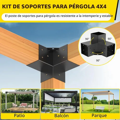 Vista 5 de [Usado] Soportes para Pérgola 4x4Woodworks Kit de Pérgola Modular Moderno para Exteriores Kit de Herrajes DIY Kit de Soporte de Madera Elevado