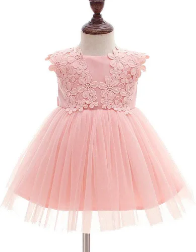 Vista 2 de Moon Kitty Vestido de niña para bautizo, vestidos de bautizo, vestido de niña de flores