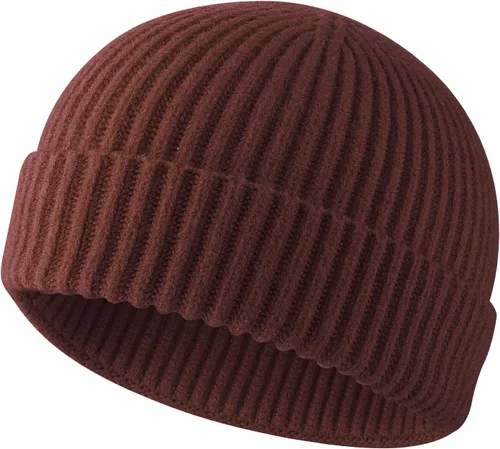 Vista 39 de ROYBENS Swag Wool Knit Cuff Short Fisherman Beanie for Men Women Winter Hat 1 albaricoque
