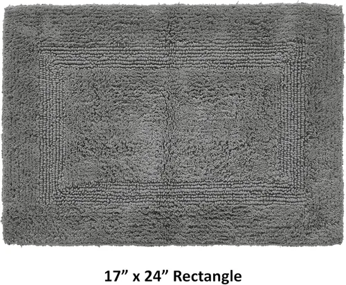 Vista 2 de Better Trends Alfombras de baño 100% algodón suave con mechones, de 17" x 24", absorbente de agua, reversible, lavable a máquina, para decoración