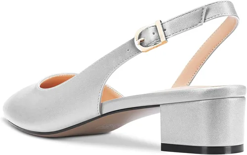 Vista 3 de Castamere Zapatos de tacón bajo de bloque grueso para mujer, con puntera puntiaguda, zapatos clásicos y lindos para fiesta, oficina, 1.4 pulgadas
