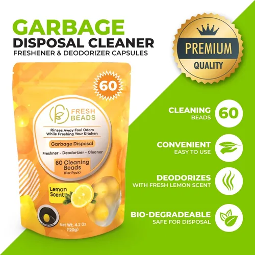 Vista 2 de 60 cápsulas limpiadoras de desagüe y eliminación de basura para fregadero, ambientador y desodorante cápsulas de aroma a limón