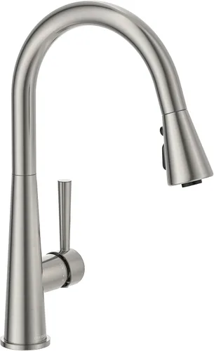 Vista 12 de Lava Odoro - Grifo de cocina con rociador extraíble, grifo de fregadero de cocina negro mate y dorado cepillado, grifo negro y latón para fregadero