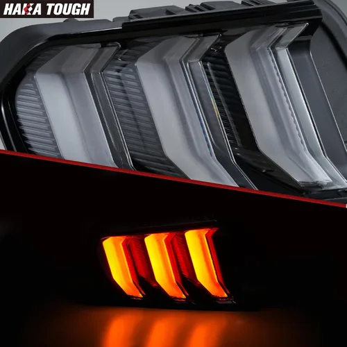 Vista 4 de HAKA TOUGH Luces traseras LED para accesorios Ford Mustang 2015-2023, luces traseras LED secuenciales para accesorios Ford Mustang Shelby