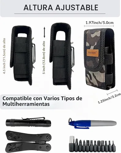 Vista 3 de Funda multiherramienta, funda multiherramienta para cinturón, funda multiherramienta, soporte para cinturón de bolsillo, bolsa de herramientas