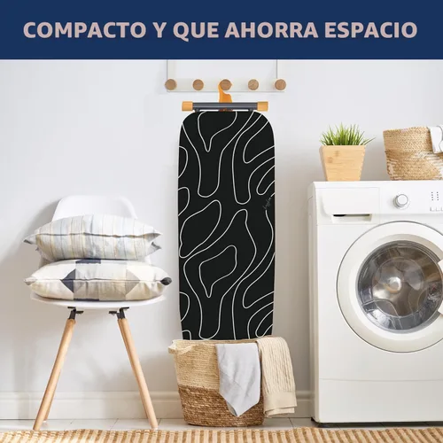 Vista 6 de Tabla de planchar, tabla de planchar compacta y ahorradora de espacio con cubierta extra gruesa de 3 capas, altura ajustable, fácil almacenamiento