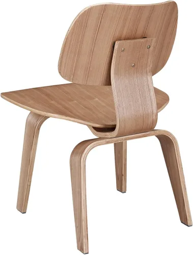 Vista 6 de Modway Fathom Mid-Century - Silla moderna de madera contrachapada moldeada para cocina y comedor en color natural Nuez