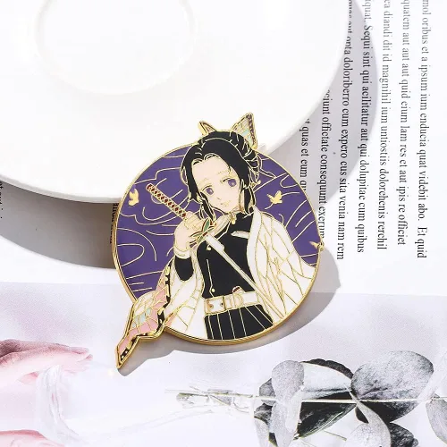 Vista 4 de Anime Brooch Pin -Tanjiro Nezuko Shinobu Figure Characters Metal Sword Enamel Pins Badges Collection Cosplay Jewelry Gifts for Fans