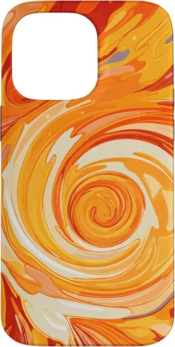 Vista 21 de iPhone 16 Swirl Orange Color Illustration Pattern Abstract Art Case