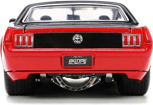 Vista 5 de Jada Big Time Muscle 1:24 1965 Ford Mustang - Auto fundido a presión (rojo/negro)