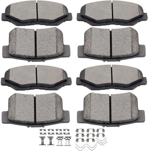 Vista 20 de Juego de pastillas de cerámica, D374 D621 D948 SCITOO 8 piezas de pastillas de freno delanteras y traseras para Honda Civic del Sol 1994-1997