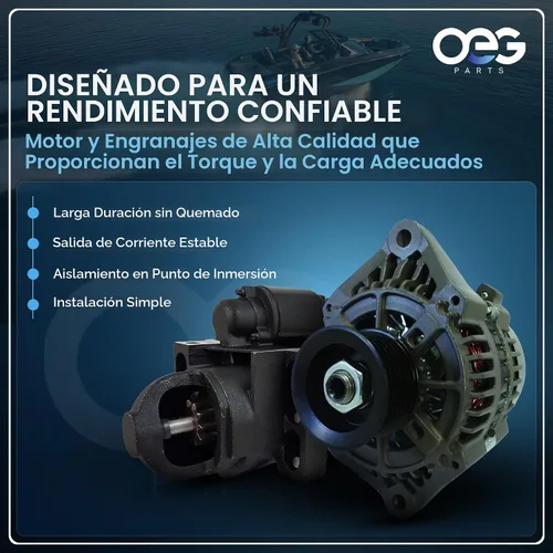 Vista 5 de Motor de arranque nuevo de piezas OEG compatible con Evinrude E20 66-79 96-98 E25 66-79 E28 E33 E40 60-76 Johnson 20 25 66-79 40 70-76 174942 277432