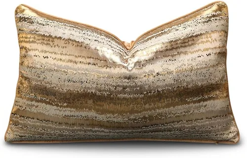 Vista 23 de vctops Fundas de almohada decorativas doradas de jacquard cuadradas, fundas de almohada para cama, sofá, silla, automóvil, decoración del hogar
