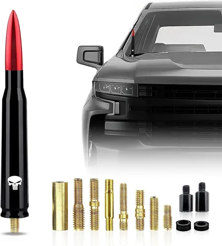 Vista 10 de gunhunt 1 PC Diseño de Bandera Americana Antena para Coche y Camión, Antena de Bala para Coche y Camión, Diseño Antirrobo Mejora la Señal Reemplazo