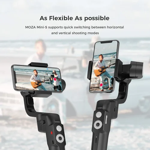 Vista 5 de MOZA Mini S cardán estabilizador de mano extensible de 3 ejes con reproducción rápida, zoom de un botón, lapso de tiempo, seguimiento de objetos
