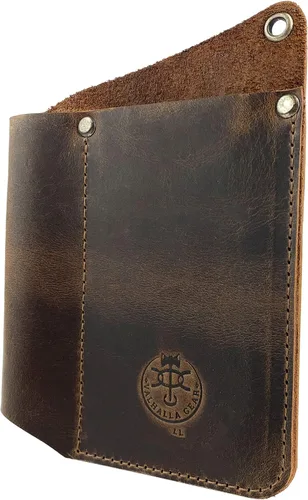 Vista 4 de Funda para herramientas hecha a mano de cuero de grano completo, soporte multiherramienta, funda para cuchillos, accesorios de camping y exteriores