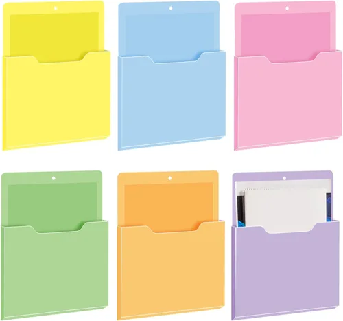 Vista 10 de Fuutreo Organizador magnético de archivos de pared, 6 unidades, soporte magnético para archivos de pared, frigorífico, revistas, papel para cartas
