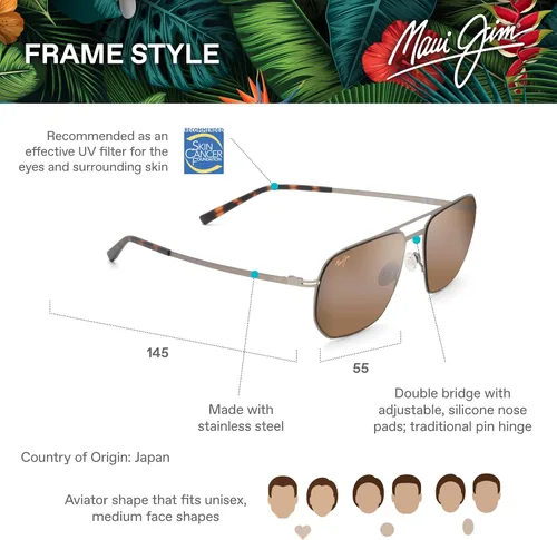 Vista 6 de Maui Jim Gafas de sol cuadradas Sharks Cove