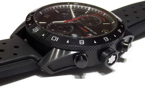 Vista 3 de Montblanc TimeWalker 116101 - Reloj cronógrafo de cuero para hombre, Negro, Cronógrafo