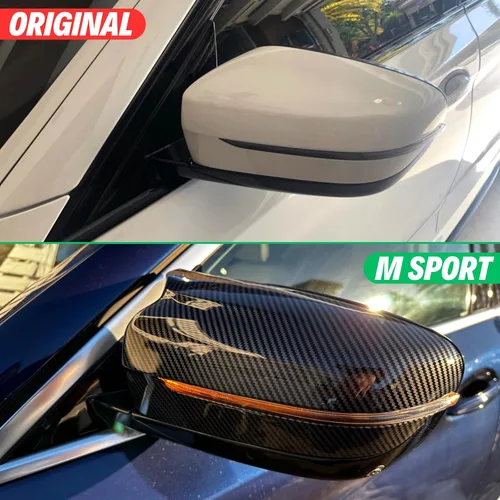 Vista 7 de Tapa de espejo lateral de fibra de carbono de repuesto para BMW 3 Series G20 320i 325i 330i 5 Series G30 525i 530i 540i M Sport 2017-2022