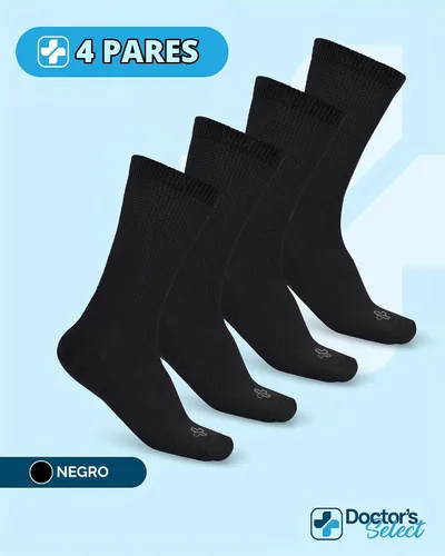 Vista 5 de Doctor's Select® Crew Diabetic Socks for Men - 4 Pairs Negro