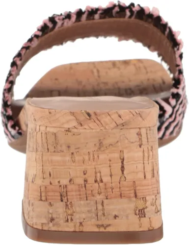 Vista 3 de Aerosoles Sandalias de tacón Rufina para mujer, Rosa Combo Rafia Vegana
