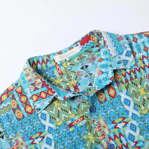 Vista 3 de milanpavilion Camisa hawaiana para hombre, camisa de verano con flores de playa, camisas de manga corta con botones para hombre