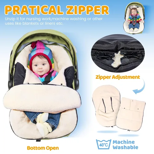 Vista 4 de Orzbow Funda de Asiento de Automóvil de Invierno para Bebé Manta de Asiento de Automóvil Infantil Funda Impermeable para Asiento de Automóvil