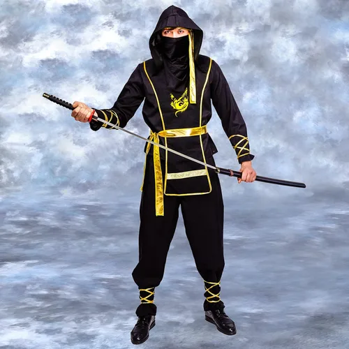 Vista 2 de Disfraz de Ninja Golden Dragon para hombre