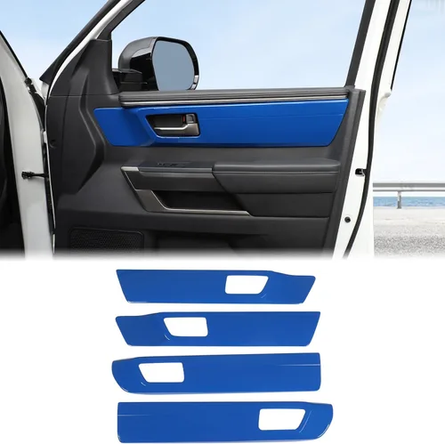 Vista 8 de Aunginsy 4 piezas cubierta de panel de manija interior de puerta para auto, compatible con Toyota Tundra 2022 2023 2024 2025, protector de panel