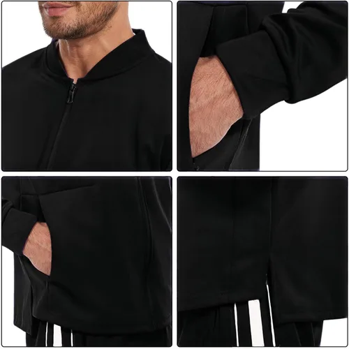 Vista 4 de Conjunto deportivo de 2 piezas para hombre, conjunto deportivo de 2 piezas con cremallera completa