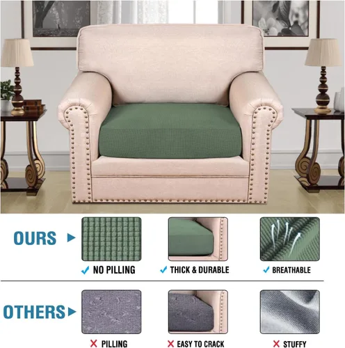 Vista 297 de H.VERSAILTEX Fundas de Cojín de Asiento Individuales Super Elásticas Fundas de Sofá Fundas de Cojín de Sofá Fundas Deslizables Juegos Tela de Sarga