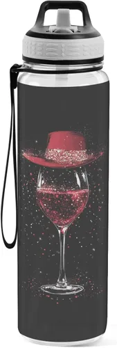Vista 21 de Fustylead Amanita - Botella de agua de 32 onzas con popote, transparente a prueba de fugas, para mujeres y hombres, para deportes al aire libre