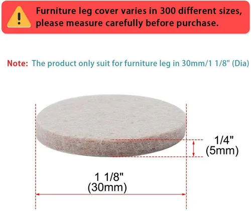 Vista 2 de 50 piezas de almohadillas para muebles, redondas, 1 18", autoadhesivas, antideslizantes, antiarañazos, almohadillas de fieltro, protector de suelo