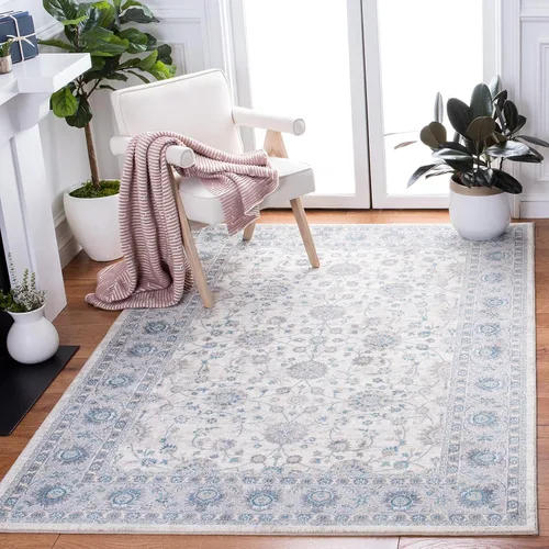 Vista 22 de Safavieh Sofia Collection SOF330B, tapete clásico color gris claro y beige, Polipropileno