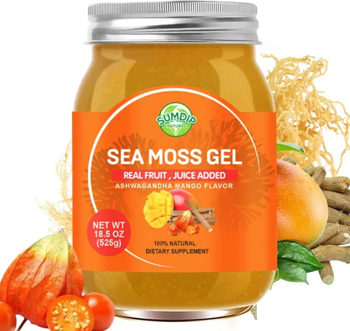 Vista 9 de Gel de Musgo Marino (28OZ), Gel de Seamoss Irlandés Crudo Vegano, Suplementos de Vitaminas y Minerales para el Sistema Inmune y Digestivo, Manzana