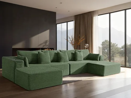 Vista 101 de Sofá modular de gran tamaño de 108 pulgadas, cómodo sofá deshuesado en forma de U para sala de estar, asientos extra profundos, sin montaje, sofá