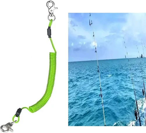 Vista 3 de Cordón de pesca en espiral, cordón de pesca resistente, cordón retráctil para herramientas, herramientas de pesca, cuerda de seguridad, cuerda