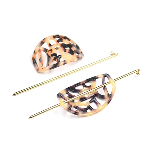 Vista 6 de Beaupretty 10 unidades de palillos de pelo vintage de metal cobre horquillas chal con agujero para las mujeres
