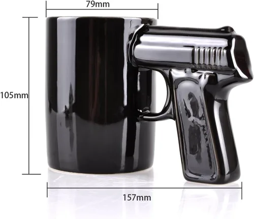 Vista 2 de UCEC Taza de café de cerámica inspirada en la pistola, regalo perfecto para hombres, idea de regalo única para el día del padre, taza de café