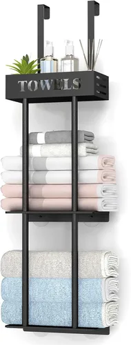 Vista 8 de Bethom Towel Racks for Bathroom, 3Tier Towel Storage Organizer, Matte Black Black-a