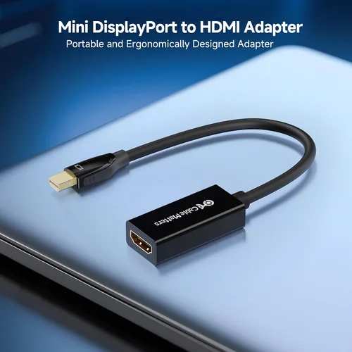 Vista 2 de Cable Matters Adaptador Mini DisplayPort a HDMI (Mini DP a HDMI) en negro - Compatible con Thunderbolt y Thunderbolt 2