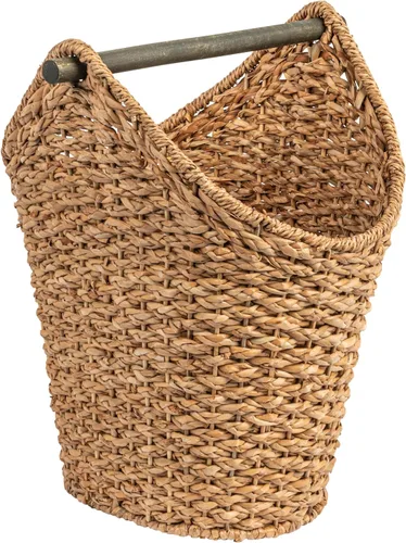 Vista 9 de Creative Co-Op Bankuan - Cesta de papel higiénico con mango de madera, color marrón