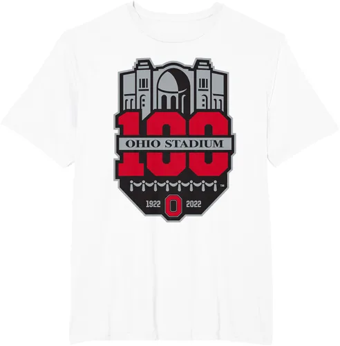 Vista 8 de Camiseta con licencia oficial de los 100 años del logotipo de fútbol del estado de Ohio, Negro