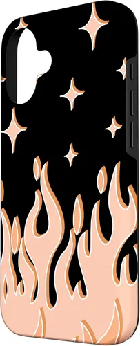 Vista 2 de Funda Gótica Pastel para iPhone 16 con diseño de llama naranja