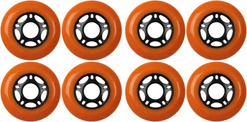 Vista 8 de TGM Skateboards Ruedas Inline Skate X8, 2.992 in, naranja, poliuretano, patrón sólido, hombres 8-13, unisex, adultos, patinadores en línea