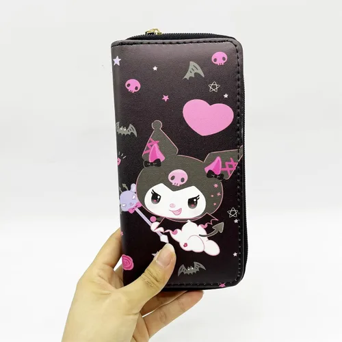 Vista 4 de Cartera de cuero con dibujos animados, regalos para mujeres y niñas, Ku-Pinkheart